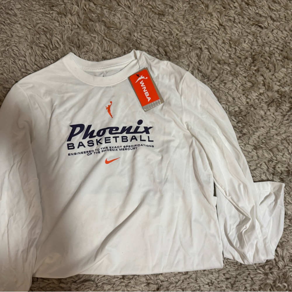 Nike Phoenix Mercury Dry Fit White Long Sleeve Tee Casual Crew Neck
